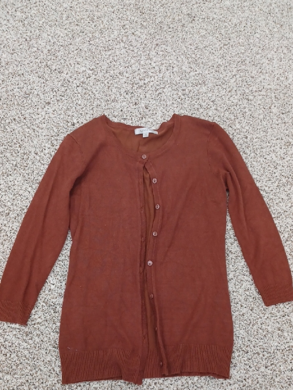 Downeast Women's Cinnamon Brown 3/4 Sleeve  Button Cardigan Size Small